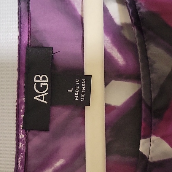 AGB Women's Purple Banded Waist Top Size Large - Picture 5 of 11